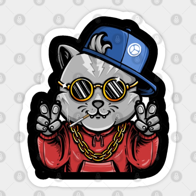 Gangsta Cat - Catsondrugs.com - catlover cats catsofinstagram catstagram catlife instagram instacat catoftheday catlovers meow kitten kitty kittens pet pets cute love catlove catloversclub Sticker by catsondrugs.com